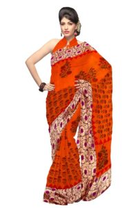 orange-saree - Republic Day Outfit Ideas