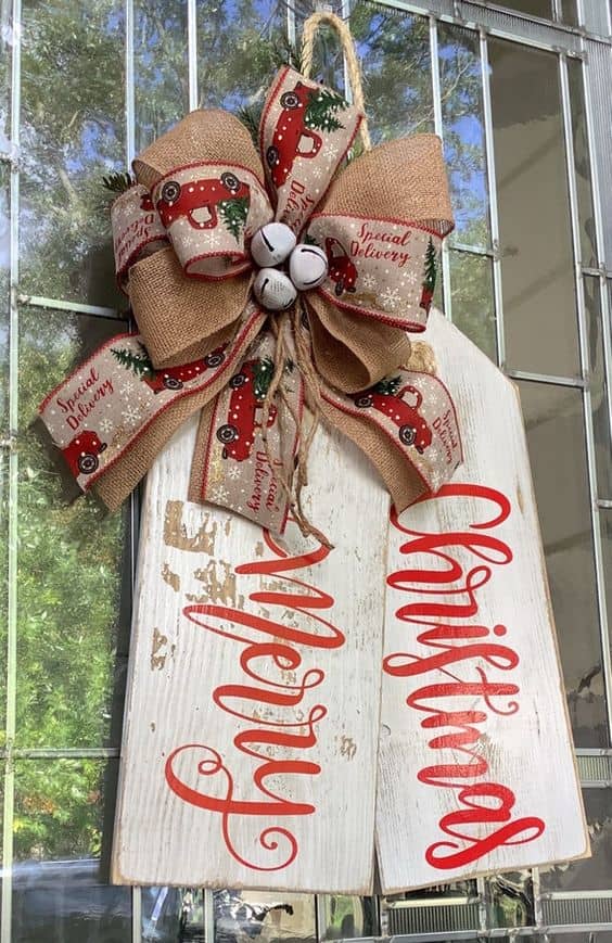 14. Wrap Your Front Door With Ribbon