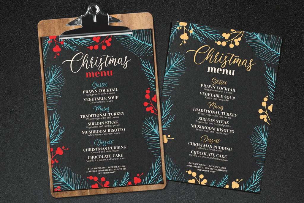 4. Make a Magical Christmas-themed Menu