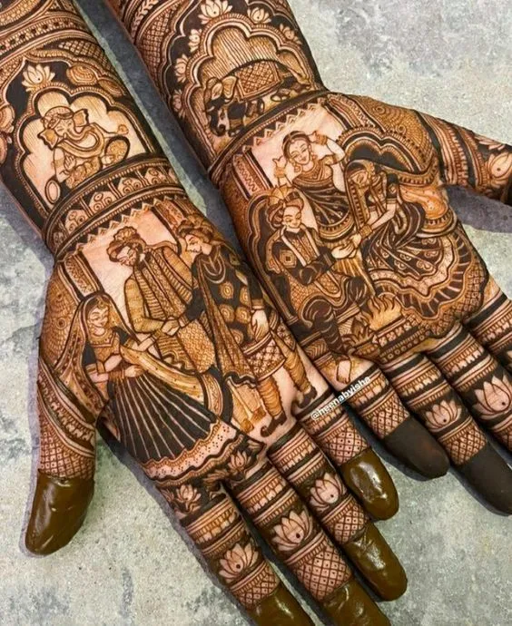 4. Mandap Rajasthani Bridal Mehndi Designs 4. Mandap Rajasthani Bridal Mehndi DesignsÂ