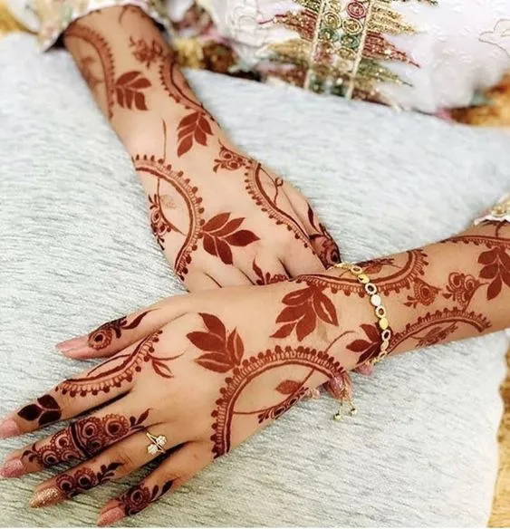 5. Floral Vine Rajasthani Bridal Mehndi Designs 5. Floral Vine Rajasthani Bridal Mehndi Designs