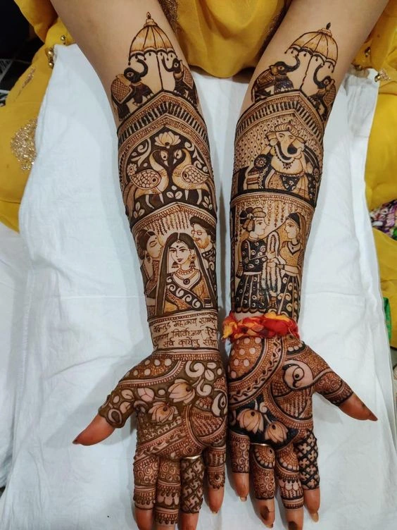 7. Elephant Rajasthani Bridal Mehndi Design 7. Elephant Rajasthani Bridal Mehndi DesignÂ