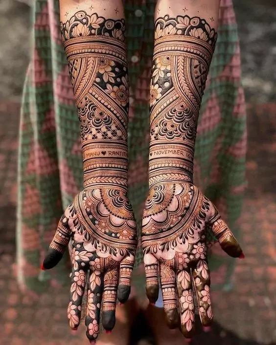 4. Rajasthani Full Hand Mehndi Designs for Brides 4. Rajasthani Full Hand Mehndi Designs for Brides