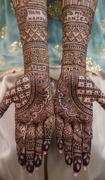 2. Scallop Edged Full Hand Mehndi Designs for Brides 2. Scallop Edged Full Hand Mehndi Designs for Brides