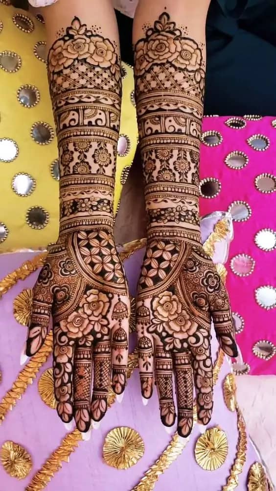 6. Traditional Full Hand Mehndi Designs for Brides 6. Traditional Full Hand Mehndi Designs for Brides