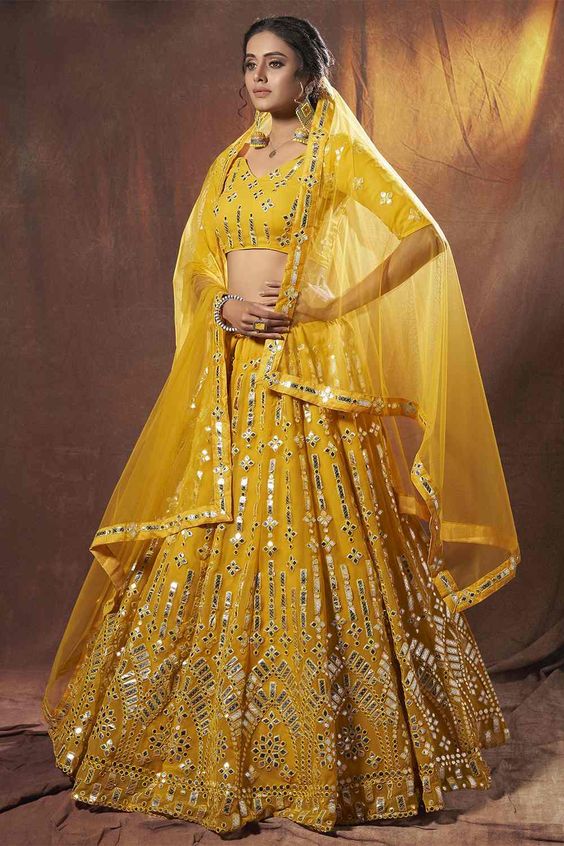 12. Stunning Sharara Anarkali 12. Stunning Sharara Anarkali - Haldi Outfit Ideas