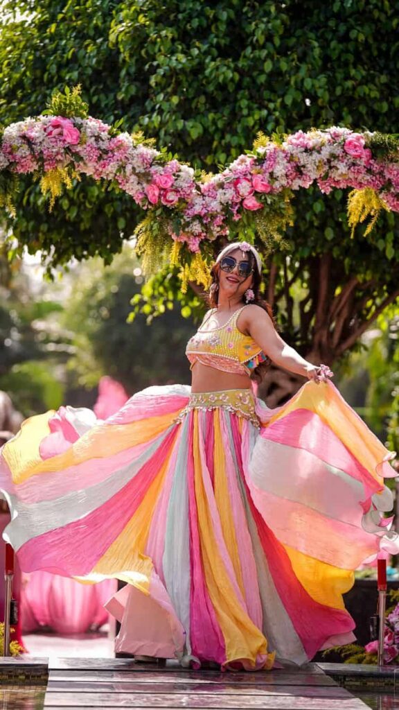13. Multicolour Dress 13. Multicolour Dress - Haldi Outfit Ideas