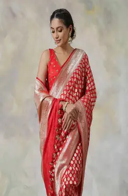 Cut Work Banarasi Saree