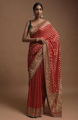 Red Banarasi Saree