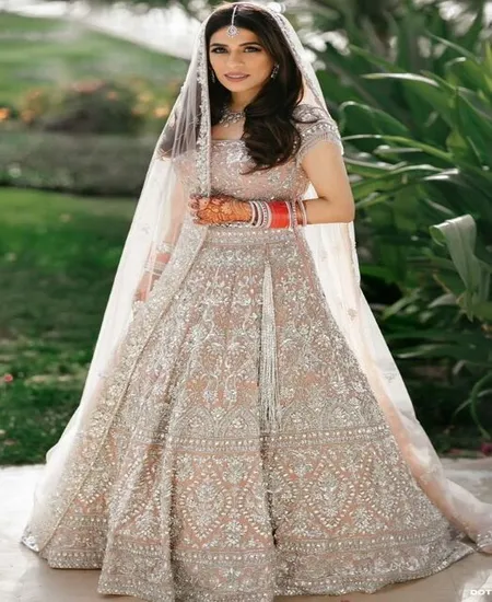 Dupatta Draped Over the Head- Dupatta ideas for lehenga