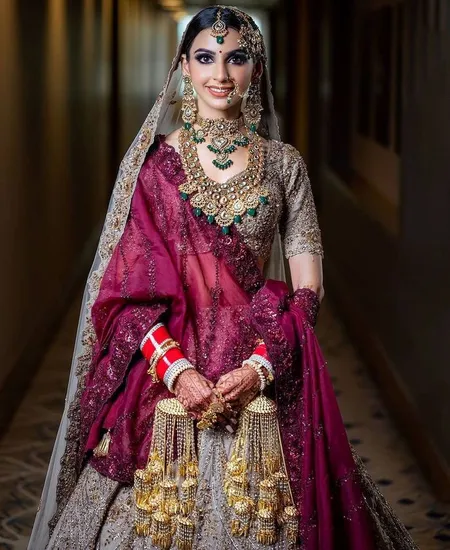 Dupatta left loose on the shoulder - Dupatta ideas for lehenga