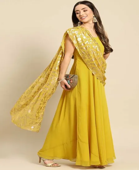 Georgette Dupatta Drapes - Dupatta ideas for lehenga